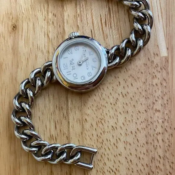 Coach Silver Stainless Steel Link Chain Watch Bracelet - Picture 4 of 11